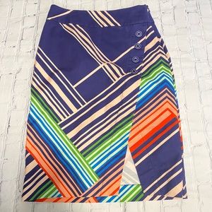 Anthropologie stripe chevron cotton skirt